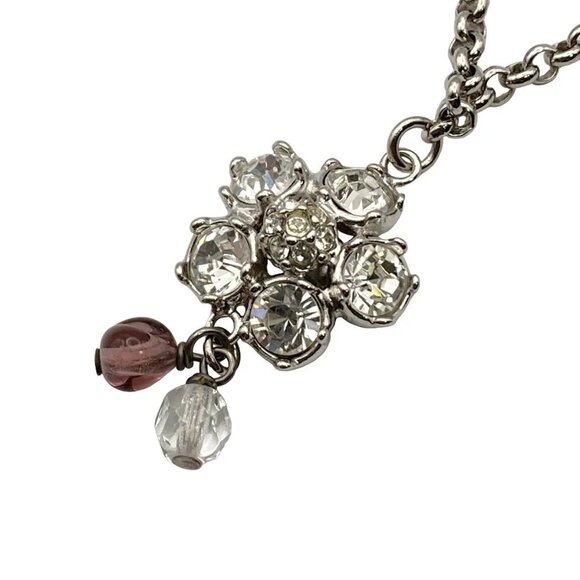 Auth Salvatore Ferragamo - Silver Clear Light Purple Hardware Rhinestones - Picture 1 of 4